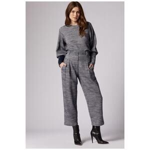 NWT $228 Joie Soft 100% Cotton Rayne Blue Cropped Trouser Pant 6 Classy Workwear